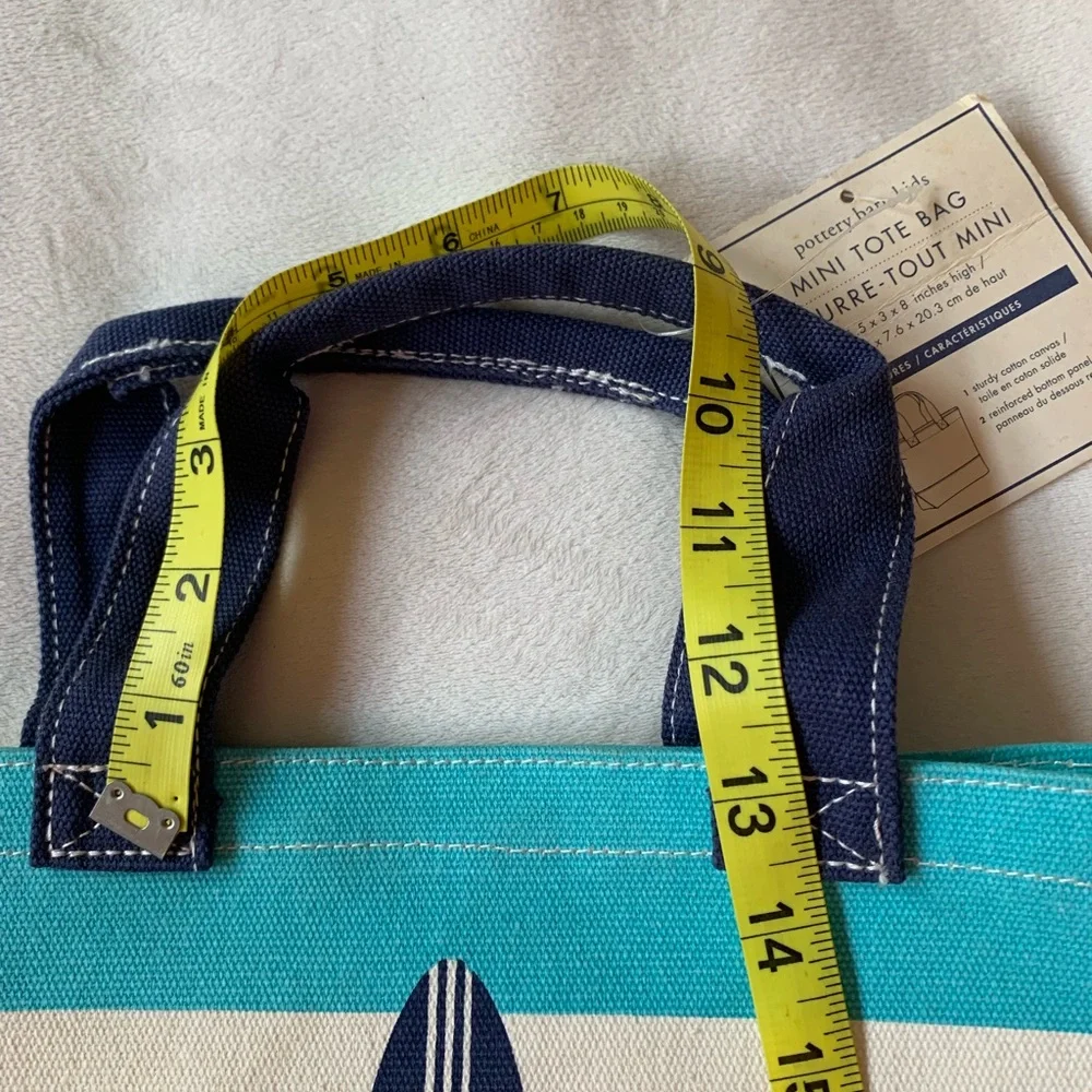 POTTERY BARN Kids 95% cotton heavier canvas mini tote bag NWT